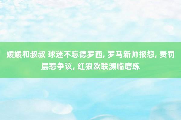 媛媛和叔叔 球迷不忘德罗西， 罗马新帅报怨， 责罚层惹争议， 红狼欧联濒临磨练
