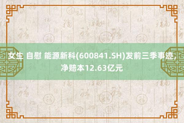 女生 自慰 能源新科(600841.SH)发前三季事迹，净赔本12.63亿元