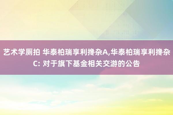 艺术学厕拍 华泰柏瑞享利搀杂A,华泰柏瑞享利搀杂C: 对于旗下基金相关交游的公告