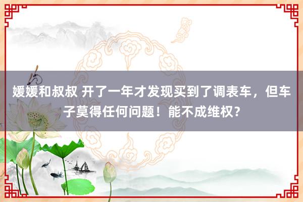 媛媛和叔叔 开了一年才发现买到了调表车，但车子莫得任何问题！能不成维权？