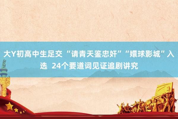 大Y初高中生足交 “请青天鉴忠奸”“嬛球影城”入选  24个要道词见证追剧讲究