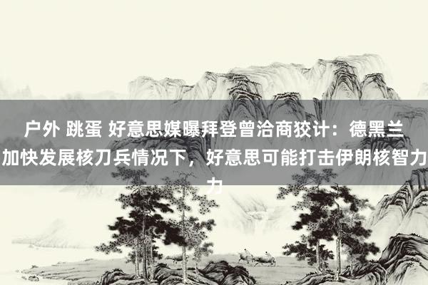 户外 跳蛋 好意思媒曝拜登曾洽商狡计：德黑兰加快发展核刀兵情况下，好意思可能打击伊朗核智力