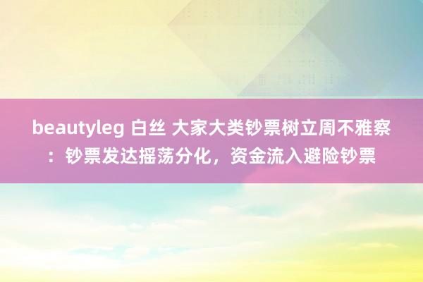 beautyleg 白丝 大家大类钞票树立周不雅察:钞票发达摇荡分化,资金流入避险钞票