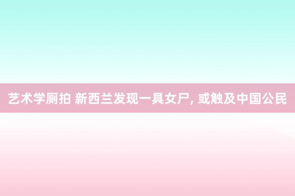 艺术学厕拍 新西兰发现一具女尸， 或触及中国公民