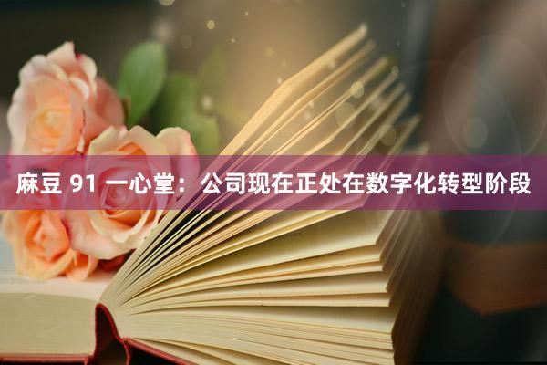 麻豆 91 一心堂：公司现在正处在数字化转型阶段