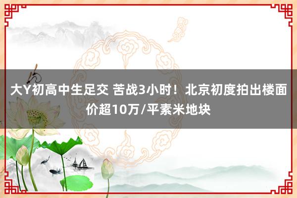 大Y初高中生足交 苦战3小时！北京初度拍出楼面价超10万/平素米地块