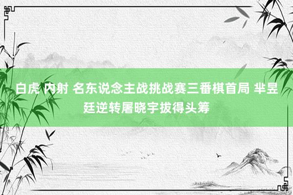 白虎 内射 名东说念主战挑战赛三番棋首局 芈昱廷逆转屠晓宇拔得头筹
