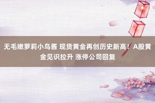 无毛嫩萝莉小鸟酱 现货黄金再创历史新高！A股黄金见识拉升 涨停公司回复