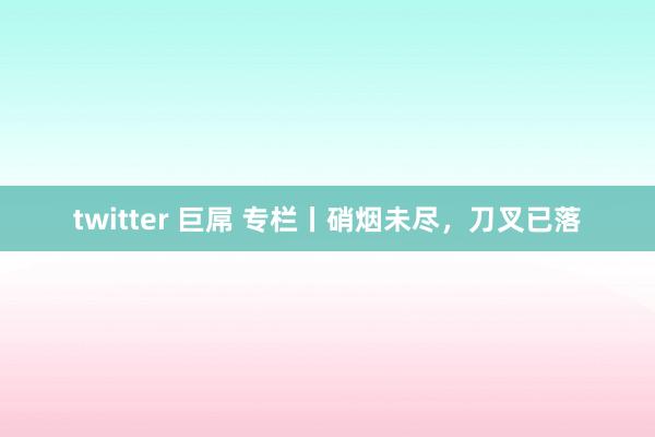 twitter 巨屌 专栏丨硝烟未尽，刀叉已落