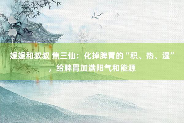 媛媛和叔叔 焦三仙：化掉脾胃的“积、热、湿”，给脾胃加满阳气和能源