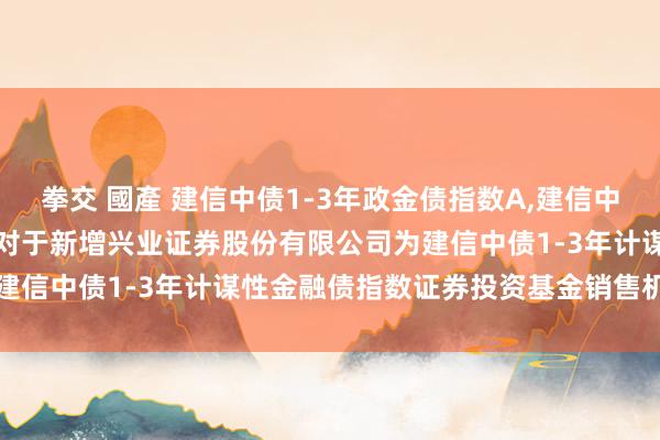 拳交 國產 建信中债1-3年政金债指数A,建信中债1-3年政金债指数C: 对于新增兴业证券股份有限公司为建信中债1-3年计谋性金融债指数证券投资基金销售机构的公告