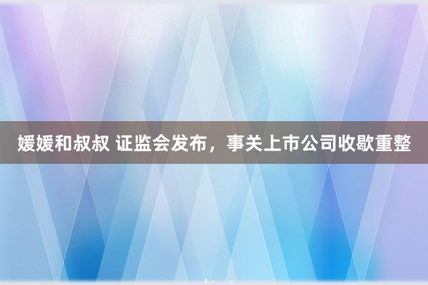 媛媛和叔叔 证监会发布，事关上市公司收歇重整