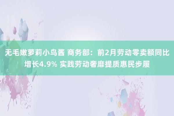 无毛嫩萝莉小鸟酱 商务部：前2月劳动零卖额同比增长4.9% 实践劳动奢靡提质惠民步履