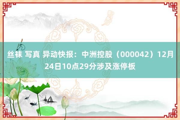 丝袜 写真 异动快报：中洲控股（000042）12月24日10点29分涉及涨停板