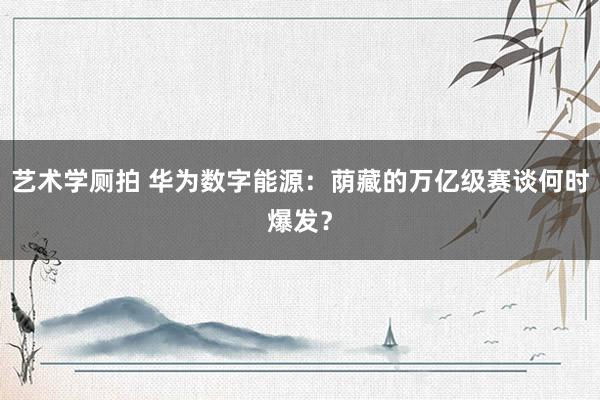 艺术学厕拍 华为数字能源：荫藏的万亿级赛谈何时爆发？
