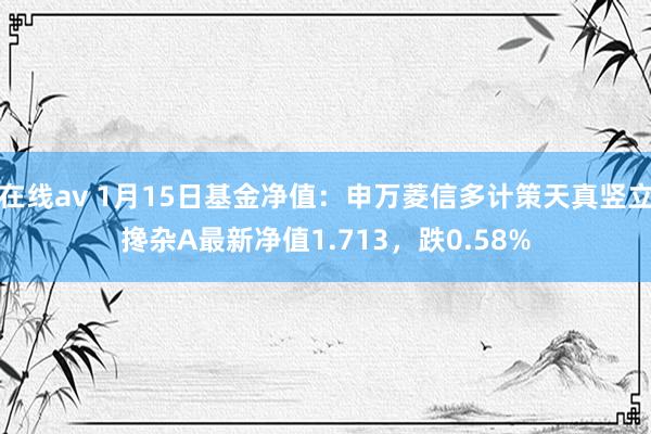 在线av 1月15日基金净值：申万菱信多计策天真竖立搀杂A最新净值1.713，跌0.58%