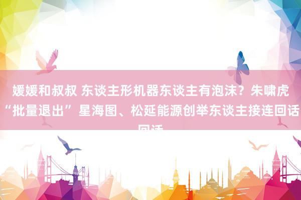 媛媛和叔叔 东谈主形机器东谈主有泡沫？朱啸虎“批量退出” 星海图、松延能源创举东谈主接连回话