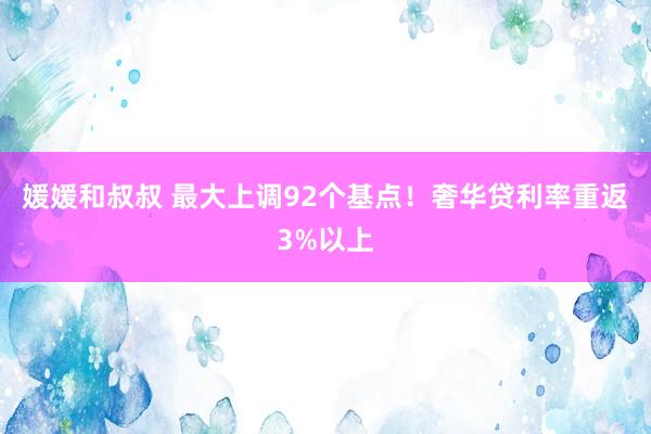 媛媛和叔叔 最大上调92个基点！奢华贷利率重返3%以上