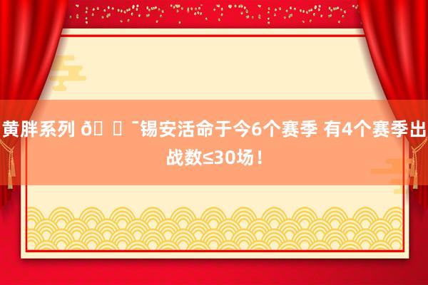 黄胖系列 🐯锡安活命于今6个赛季 有4个赛季出战数≤30场！
