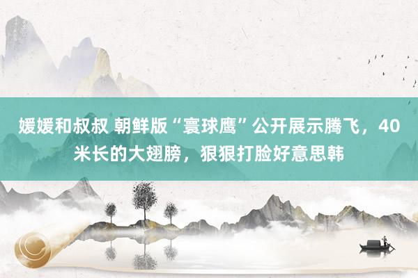 媛媛和叔叔 朝鲜版“寰球鹰”公开展示腾飞，40米长的大翅膀，狠狠打脸好意思韩