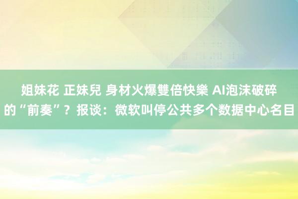 姐妹花 正妹兒 身材火爆雙倍快樂 AI泡沫破碎的“前奏”？报谈：微软叫停公共多个数据中心名目