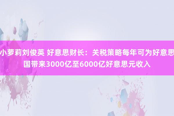 小萝莉刘俊英 好意思财长：关税策略每年可为好意思国带来3000亿至6000亿好意思元收入