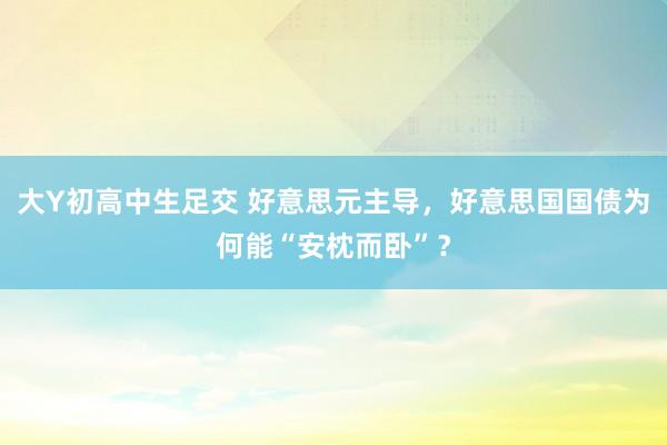 大Y初高中生足交 好意思元主导，好意思国国债为何能“安枕而卧”？