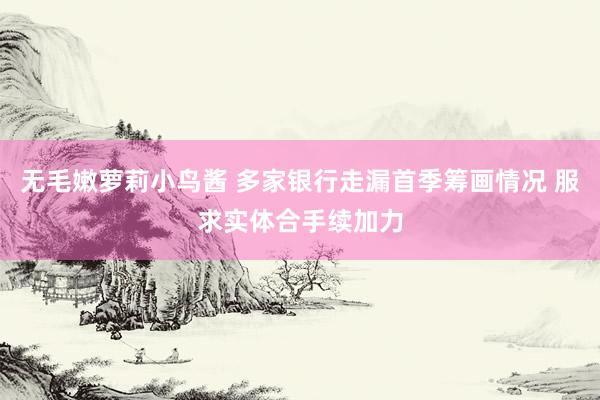 无毛嫩萝莉小鸟酱 多家银行走漏首季筹画情况 服求实体合手续加力