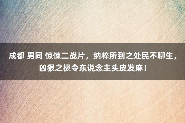 成都 男同 惊悚二战片，纳粹所到之处民不聊生，凶狠之极令东说念主头皮发麻！