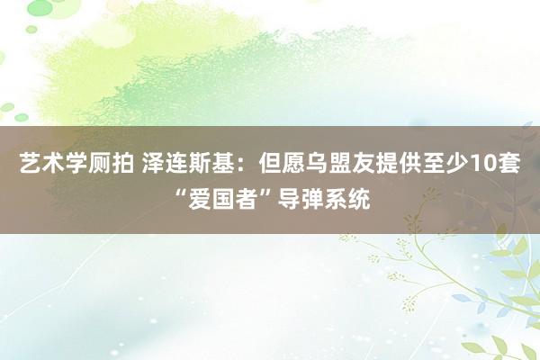 艺术学厕拍 泽连斯基：但愿乌盟友提供至少10套“爱国者”导弹系统