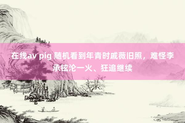 在线av pig 随机看到年青时戚薇旧照，难怪李承铉沦一火、狂追继续