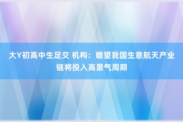 大Y初高中生足交 机构：瞻望我国生意航天产业链将投入高景气周期