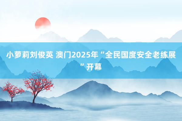 小萝莉刘俊英 澳门2025年“全民国度安全老练展”开幕