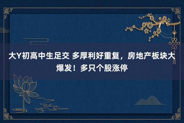 大Y初高中生足交 多厚利好重复，房地产板块大爆发！多只个股涨停