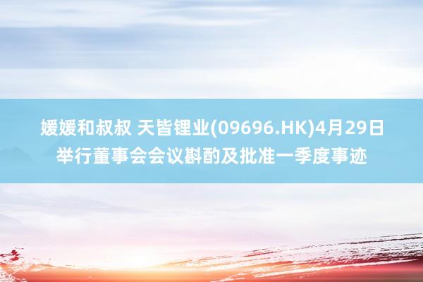 媛媛和叔叔 天皆锂业(09696.HK)4月29日举行董事会会议斟酌及批准一季度事迹