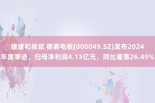 媛媛和叔叔 德赛电板(000049.SZ)发布2024年度事迹，归母净利润4.13亿元，同比着落26.49%