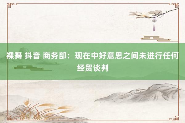 裸舞 抖音 商务部：现在中好意思之间未进行任何经贸谈判