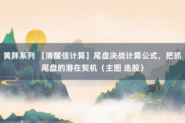 黄胖系列 【清醒信计算】尾盘决战计算公式，把抓尾盘的潜在契机（主图 选股）