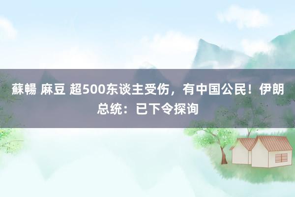 蘇暢 麻豆 超500东谈主受伤，有中国公民！伊朗总统：已下令探询